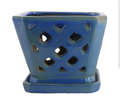 5" Square Diamond Orchid Pots