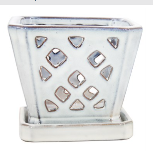 5" Square Diamond Orchid Pots