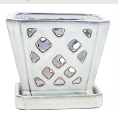 5" Square Diamond Orchid Pots