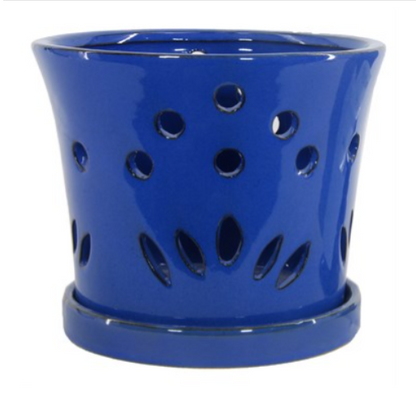 5.1" Round Orchid Pot with Attached Saucer