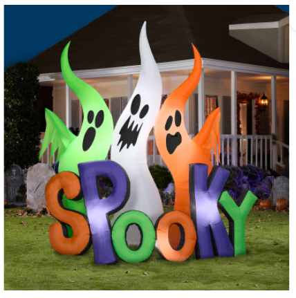 Ghosts with Spooky Inflatable Yard Sign