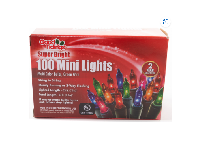 Holiday Lights 100 Super Bright Mini Lights Multicolor
