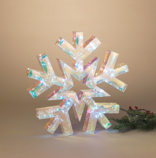 18.3"D USB Electric Lighted Hanging Holographic Snowflake with Remote Control