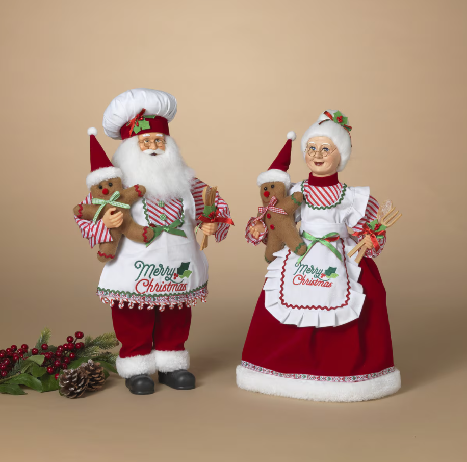 18"H Polyester Mr. & Mrs. Santa