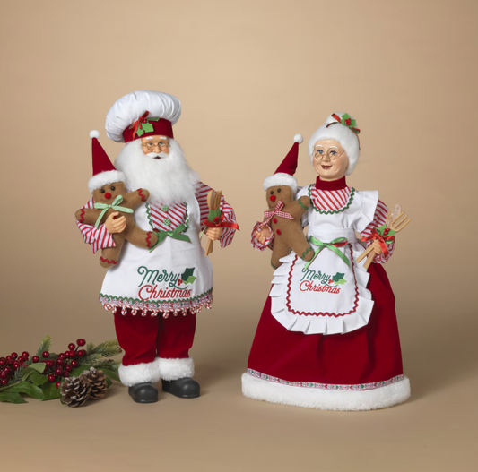 18"H Polyester Mr. & Mrs. Santa