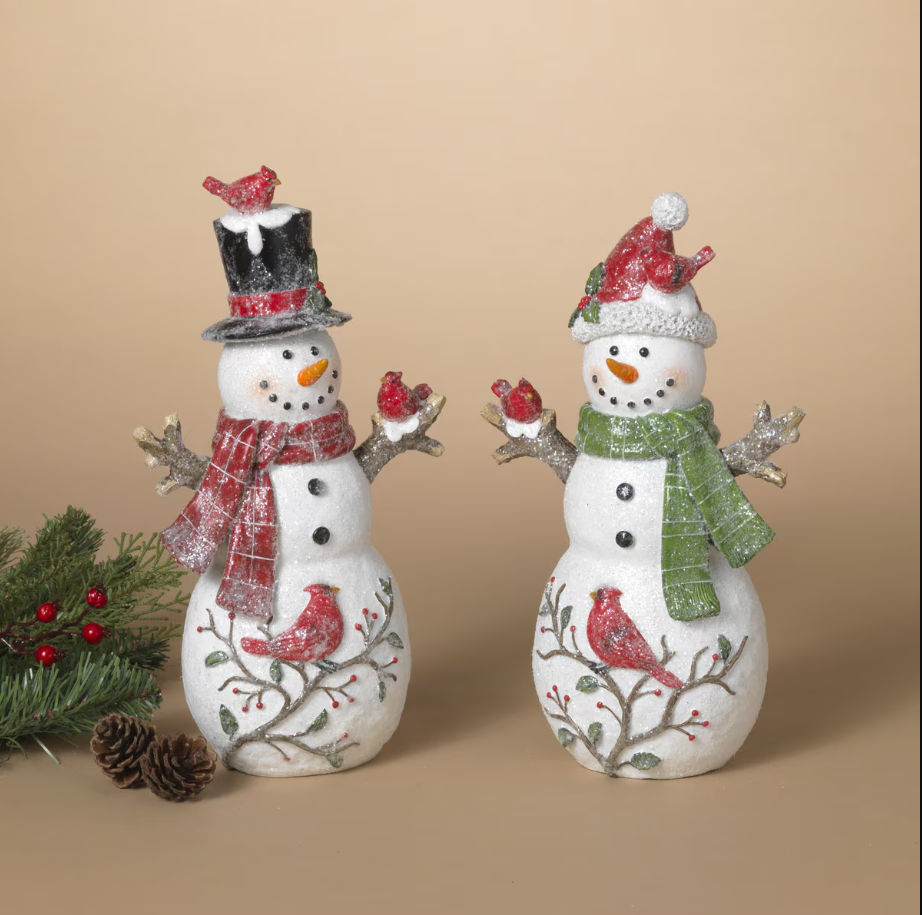 12.2"H Resin Holiday Snowman