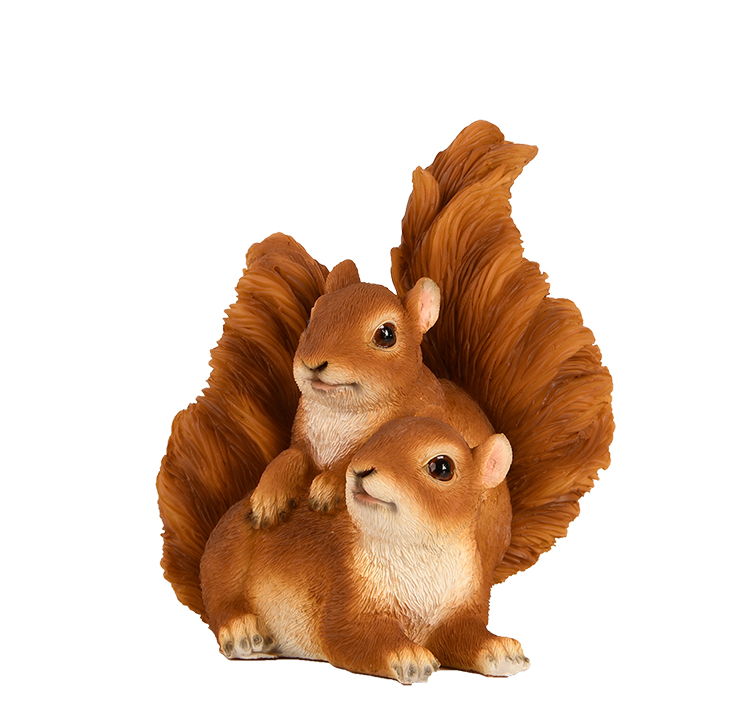 Two Resin Squirrels