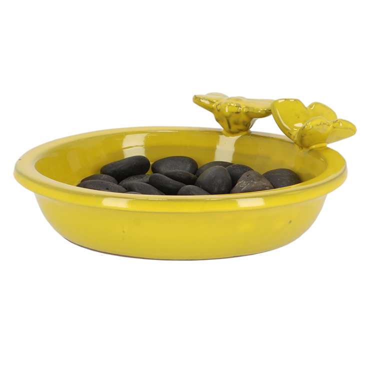 Bee & Butterfly Ceramic Bird Bath