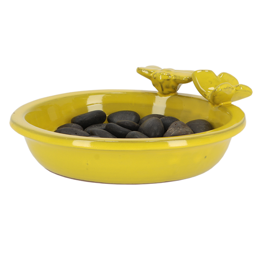 Bee & Butterfly Ceramic Bird Bath