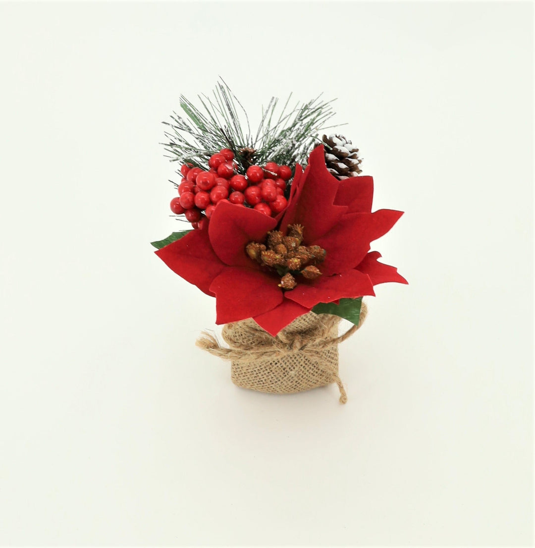 6.5"H POINSETTIA TABLE ARRANGMENT