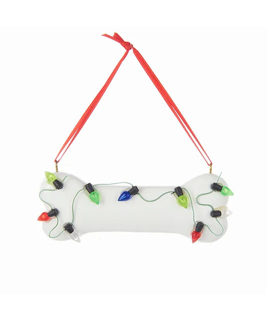 4" Dog Bone With C7 Lights Ornament For Personalization