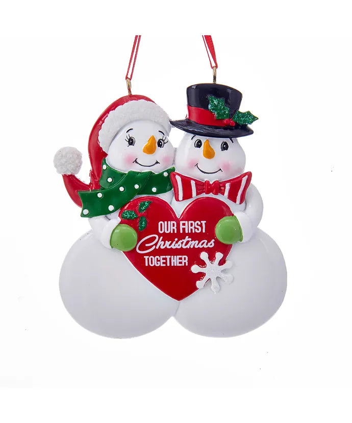 3.75" "Our 1st Christmas Together" Snow Couple Ornament For Personalization