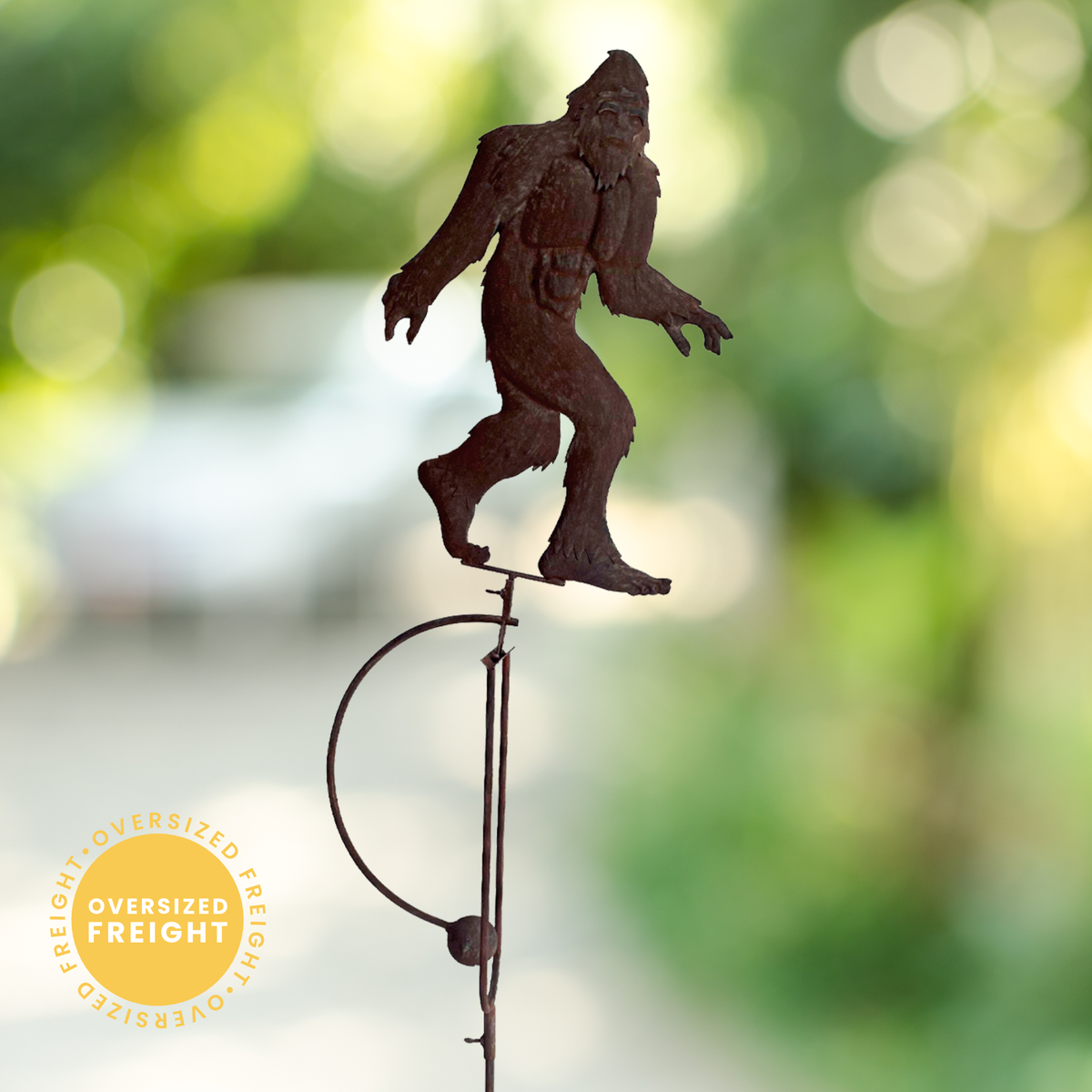 Bigfoot Silhouette Balance Rocker Kinetic Garden Stake