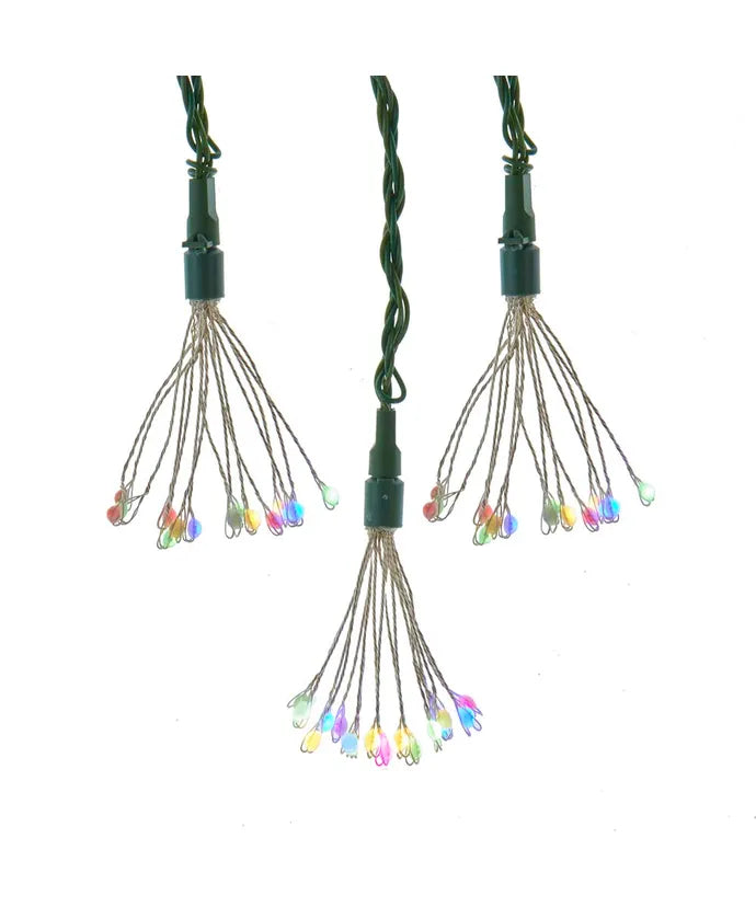 75-Light Multicolor Fairy Twinkle Superbright LED Cluster Burst With Green Base