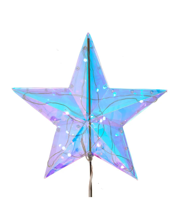 13.25" Pre-Lit Multicolor RGB Holographic Star Treetop