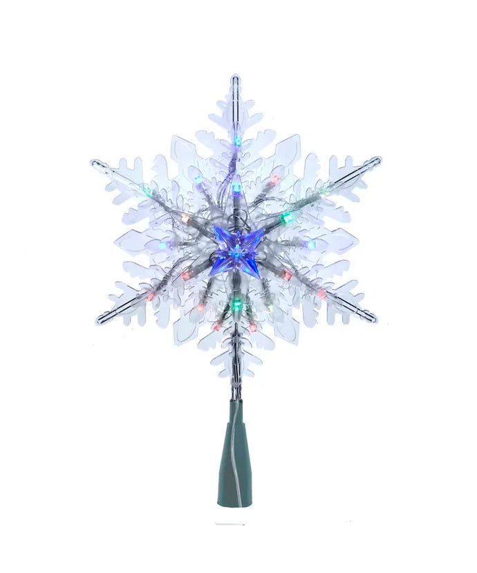 9" 20-Light RGB LED Snowflake Treetop