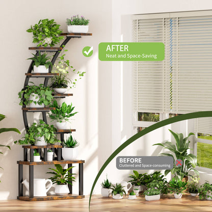 Plant Stand Indoor 9-Tiered with 5 Grow Lights
