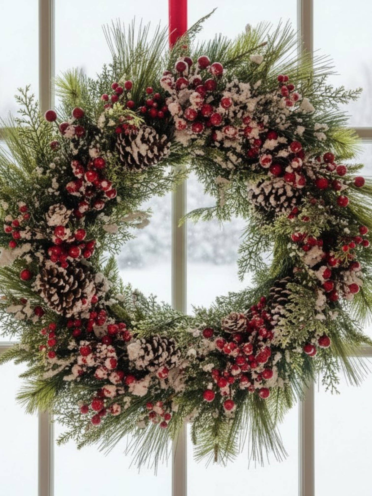 Christmas Snow Berries XL Wreath 48in