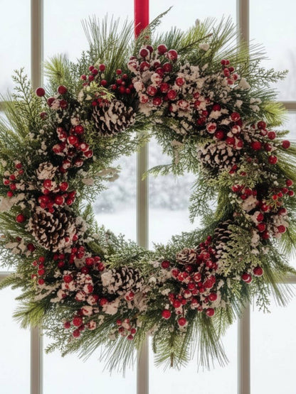 Christmas Snow Berries XL Wreath 48in
