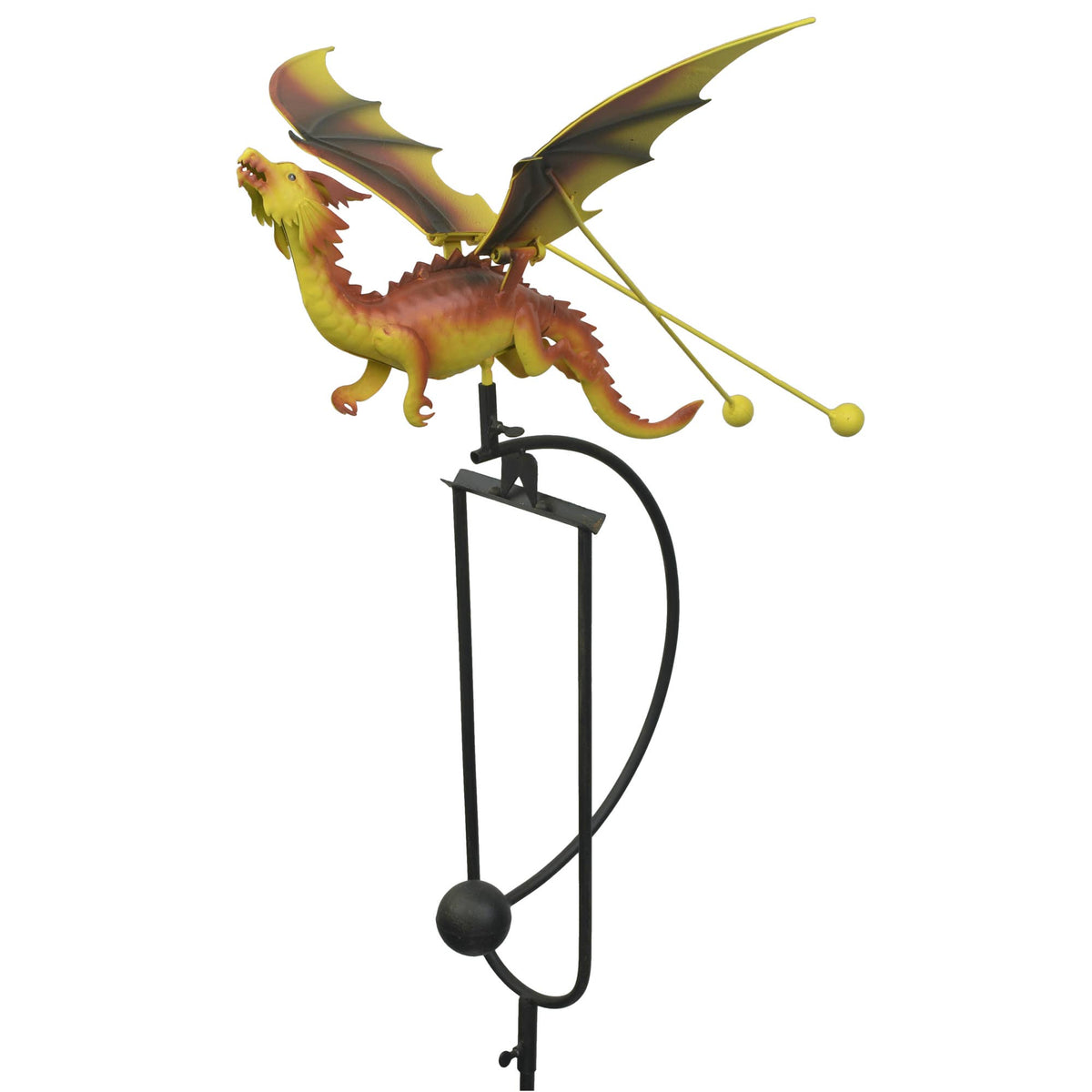 Yellow and Orange Dragon Balance Rocker Garden Stake
