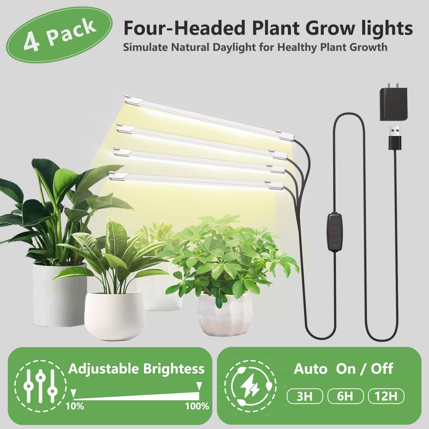Indoor 8-Tier Metal Plant Stand with Grow Light