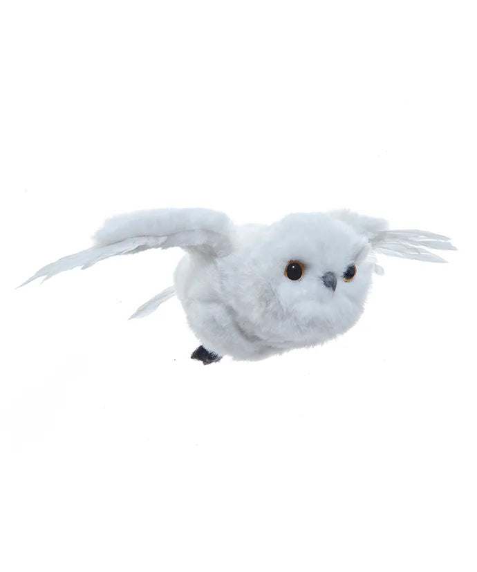 8" Flying White Owl Ornament