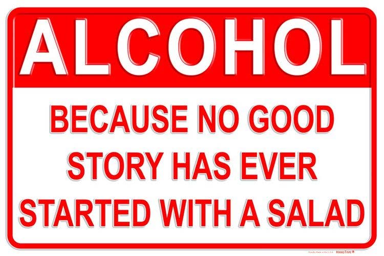 Alcohol Better than Salad - Small Parking Signs