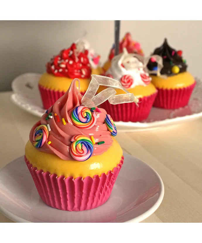 Sweet Cupcake With Candy Ornament