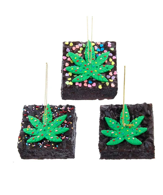 2.75" Foam Cannabis Brownie With Sprinkles Ornament