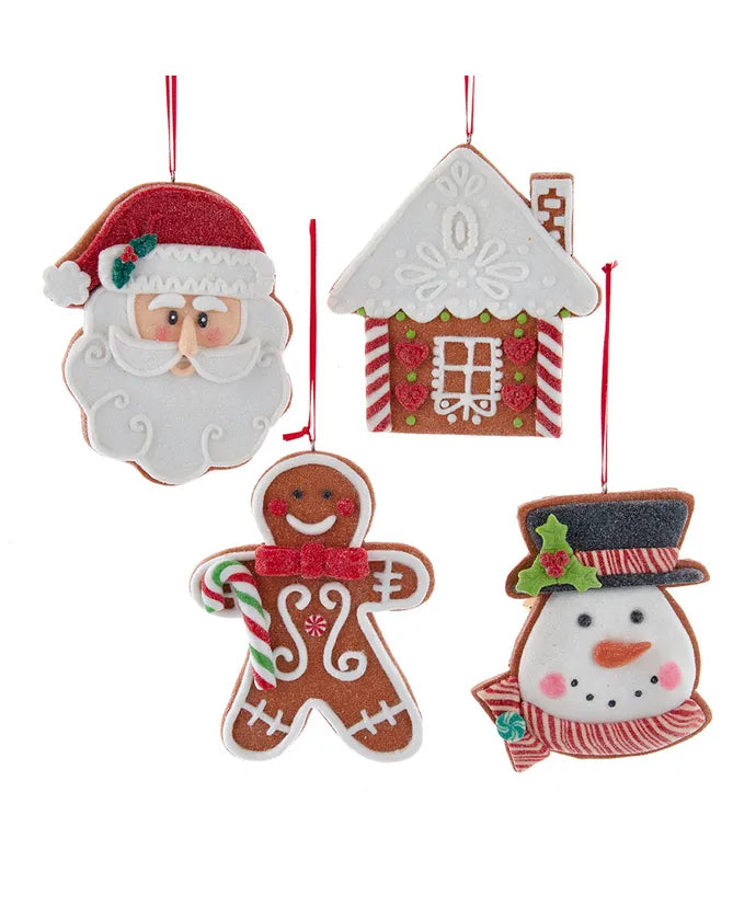 5.625" Santa, Gingerbread, Snowman Ornament