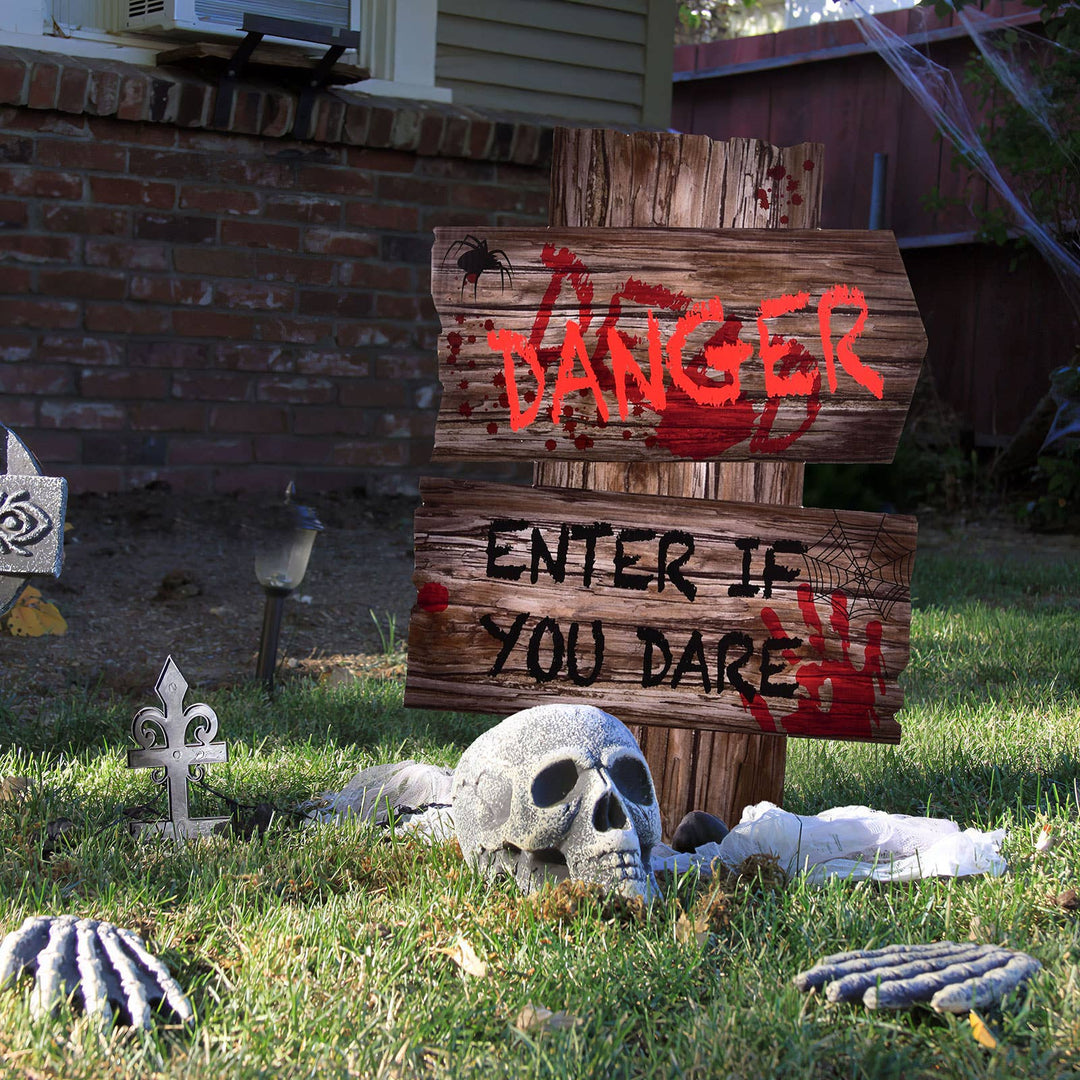 8 Piece Halloween Yard Signs Bloody Hand