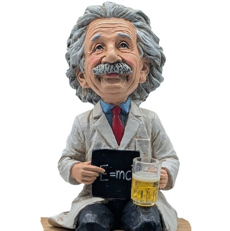 'Party' Albert Einstein Beer Drinking Shelf Sitter 11 inch H