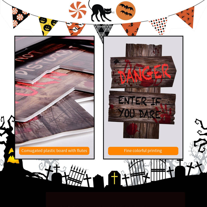 8 Piece Halloween Yard Signs Bloody Hand