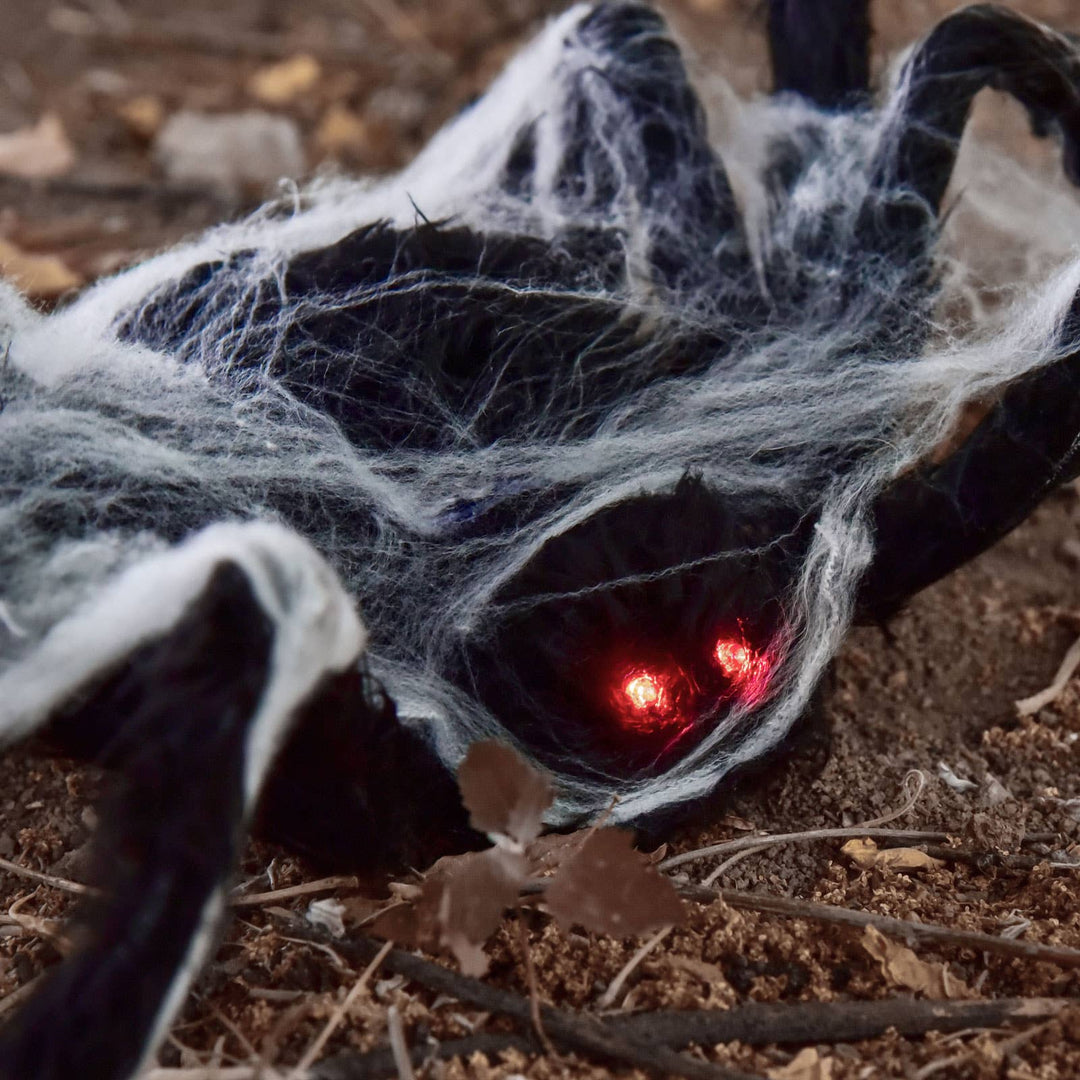 31" Halloween Animated Fuzzy Spiders with Spider Silk