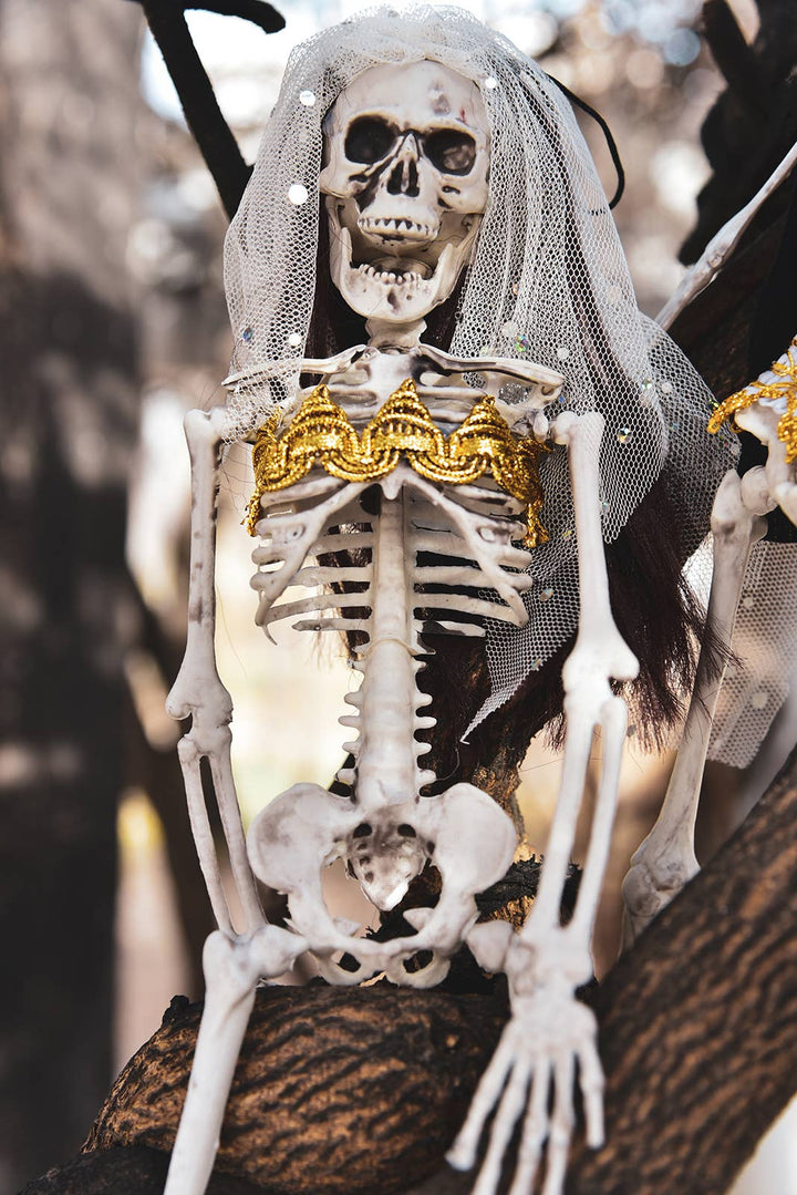 15.7'' Halloween Ghost Bride and Groom Skeleton Decor Outdoor