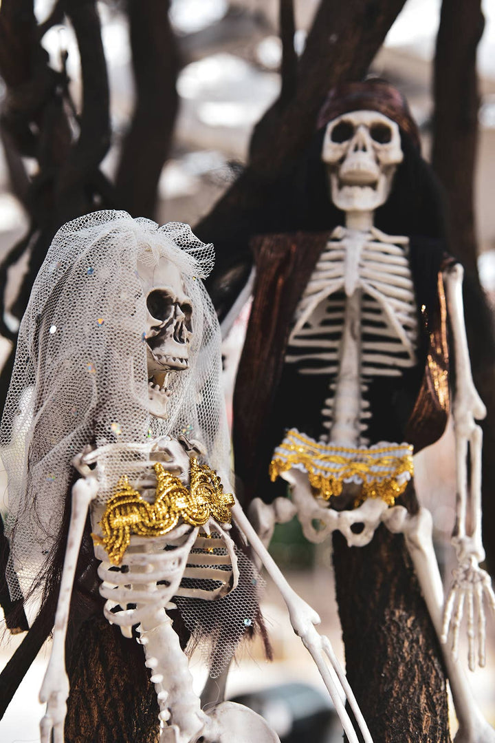 15.7'' Halloween Ghost Bride and Groom Skeleton Decor Outdoor