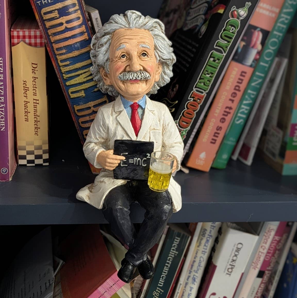 'Party' Albert Einstein Beer Drinking Shelf Sitter 11 inch H