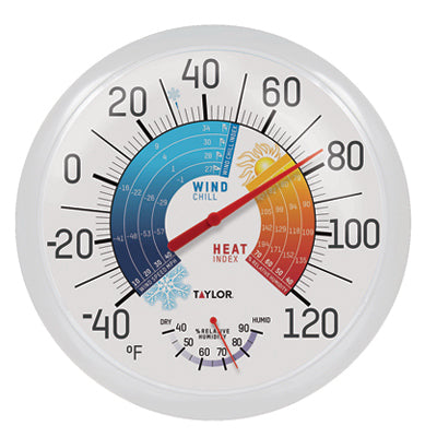 13.25" Outdoor Thermometer & Hygrometer + Wind Chill/Heat Index