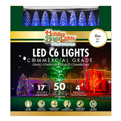 Christmas LED 50-Light Set, C6, Commercial-Grade, Blue