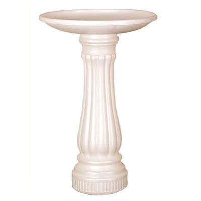 Bird Bath Round White ResIn