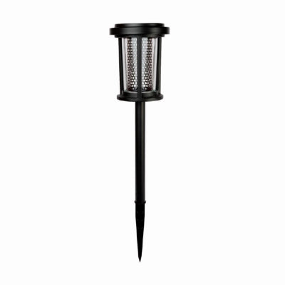 Solar Pathway Lights, Black Metal, Honeycomb Cage, Glass Lenses, 2-Pack
