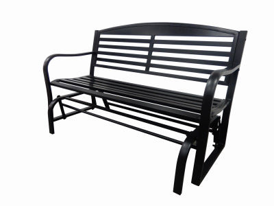 Bench Glider, Steel, Black, 50 In. Wide