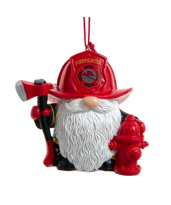 3.125" Firefighter Gnome Ornament