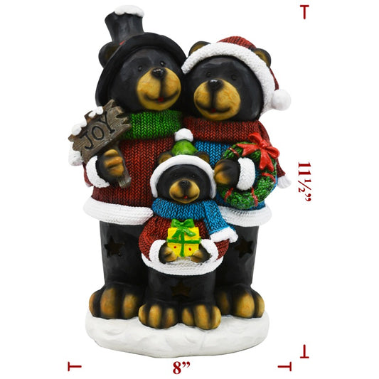 Christmas Poly Black Bear Family