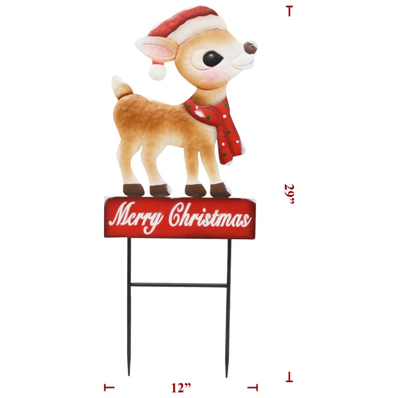 Christmas Metal Reindeer Stake