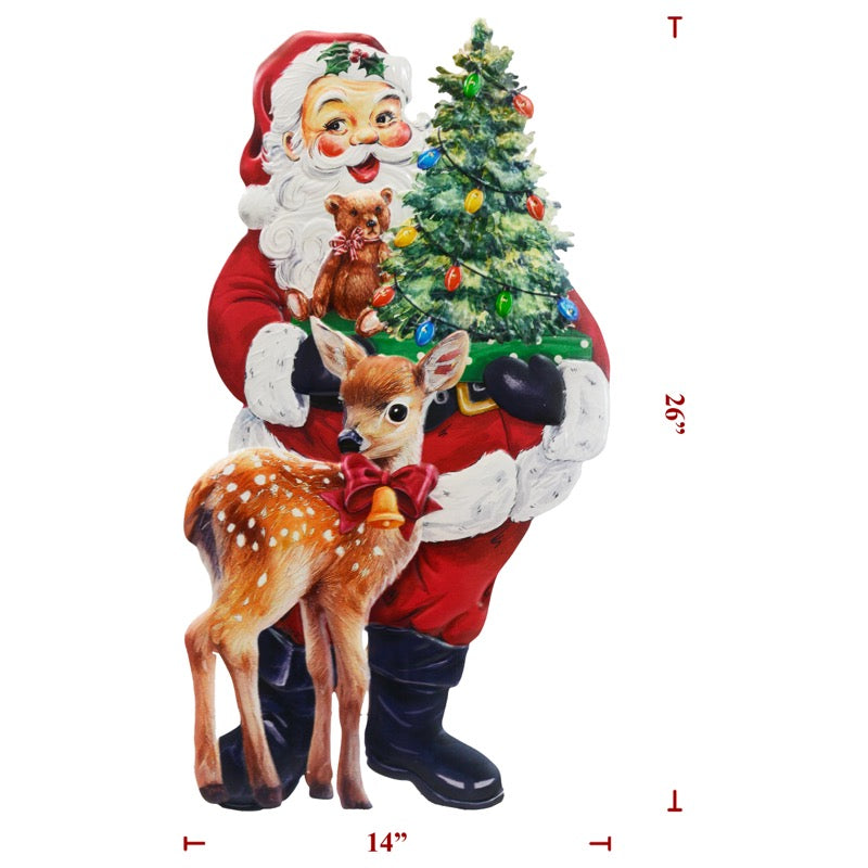 Metal Santa Deer W/ Easel