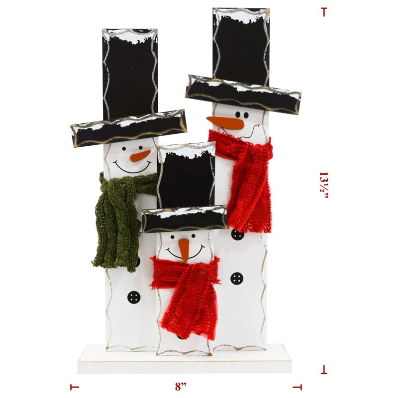 3 Christmas Snowman W/ Scarf