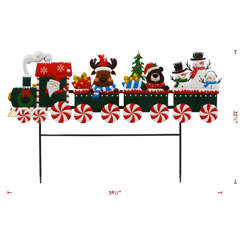 35.5"L Metal Christmas Train