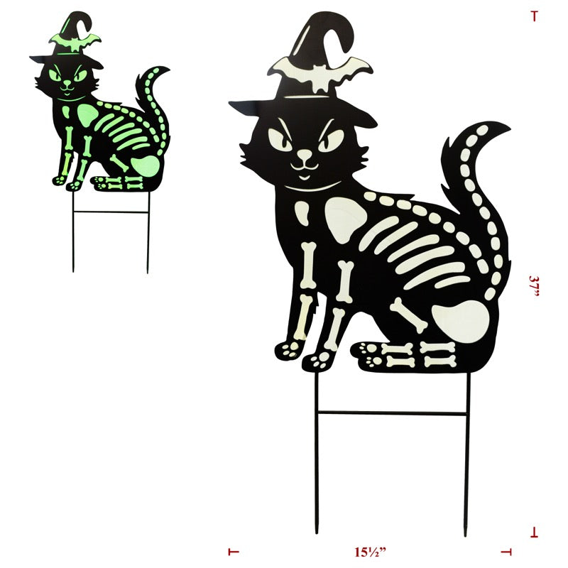 Glow In The Dark Cat W/ Witch Hat