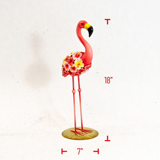 Poly Flamingo with Flowers